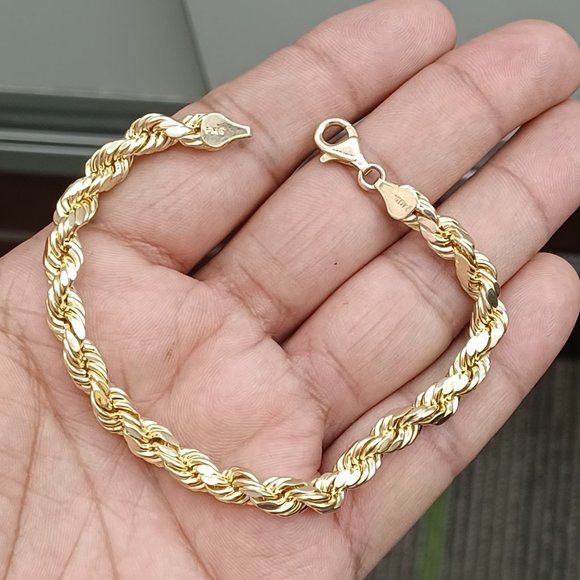 10kt Real Gold Rope Bracelet size 9 inches